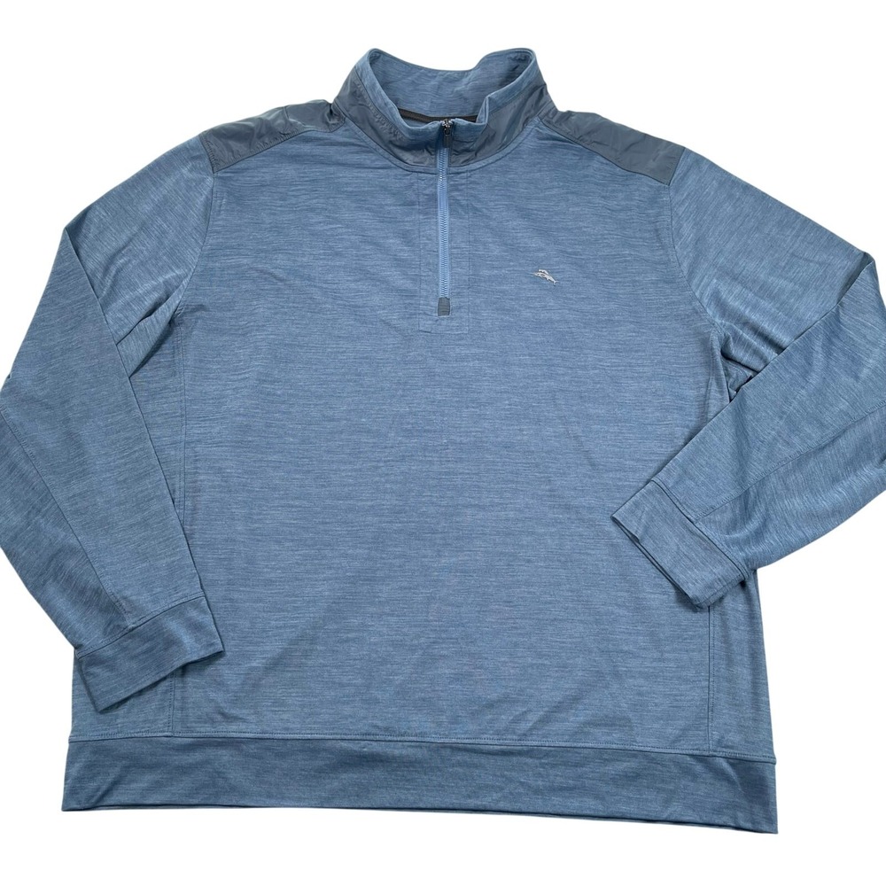 Tommy Bahama Pullover Mens 2XL Blue Islandzone New Roger Point 1/4 Zip